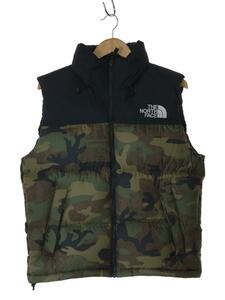 THE NORTH FACE◆NOVELTY NUPTSE VEST_ノベルティヌプシベスト/S/ナイロン/KHK/カモフラ