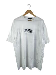 A Elegantes SAPEur◆HAPPY BIRTHDAY/Tシャツ/XXL/コットン/WHT/シミ有