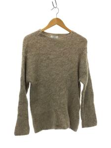 CLANE◆BOAT NECK MOHAIR OVER KNIT TOPS/セーター(厚手)/1/アルパカ/BEG