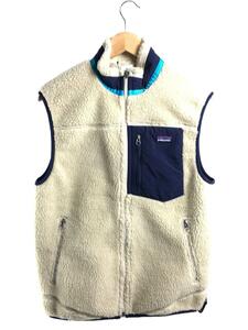 patagonia◆フリースベスト/M/ポリエステル/BEG/23047fa13/ジッパー部分にシミ