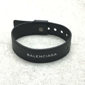 BALENCIAGA◆Logo Leather Party Bracelet/ブレスレット/レザー/BLK/メンズ/506196の画像1