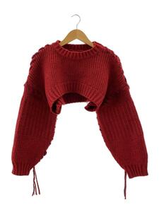 AULA(AULA AILA)◆23AW/SHORT HAND KNIT/0/ポリエステル/RED/1233-09035