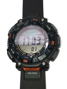 CASIO◆ソーラー腕時計_PRO TREK/デジタル/BLK