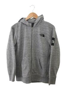 THE NORTH FACE◆SQUARE LOGO FULLZIP_スクエアロゴフルジップ/S/コットン/GRY