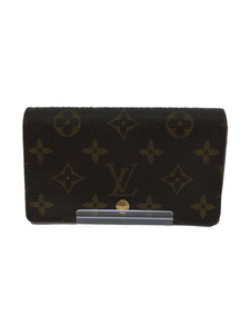 LOUIS VUITTON◆ポルト・モネ・ビエ・トレゾール_モノグラム・キャンバス_BRW/PVC/BRW/レディース