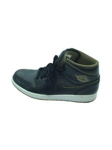 NIKE◆AIR JORDAN 1 MID/エアジョーダンミッド/ブラック/554724-042/27.5cm/BLK/P