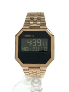 NIXON◆the re-run /クォーツ腕時計/デジタル/GLD/A158300