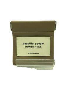 beautiful people◆コインケース/レザー/BEG/メンズ