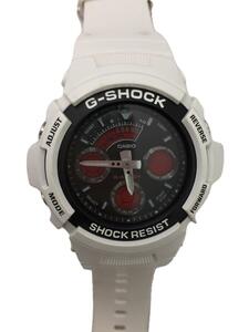 CASIO◆クォーツ腕時計・G-SHOCK/デジアナ/WHT