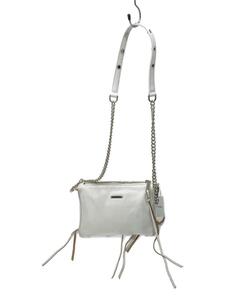 REBECCA MINKOFF◆ショルダーバッグ/レザー/WHT/ショルダーチェーン取り外し可