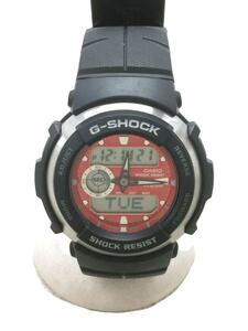 CASIO◆クォーツ腕時計/G-SHOCK/Gショック/デジアナ/ラバー/レッド/G-300