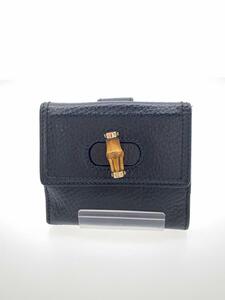 GUCCI◆2つ折り財布/レザー/BLK/無地/レディース/138035・2091