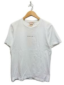 MARNI◆23SS オーガニックコットン ロゴプリント Tシャツ /44/WHT/HUMU0198PF