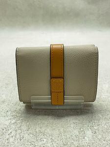 LOEWE◆3つ折り財布/レザー/BEG/無地/レディース/12412AB41