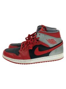 NIKE◆AIR JORDAN 1 MID/エアジョーダンミッド/レッド/554724-603/28cm/RED