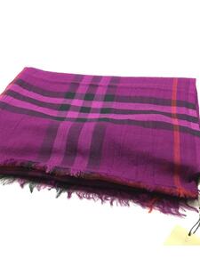 BURBERRY◆スカーフ/ウール/PUP/チェック/レディース/GIANT CHECK WOOL / SILK GAUZE SCARF