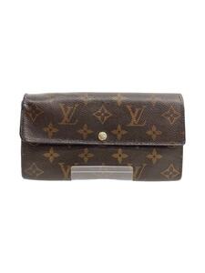 LOUIS VUITTON◆1)ポルト・フォイユ・サラ_モノグラム・キャンバス_BRW/PVC/BRW/メンズ