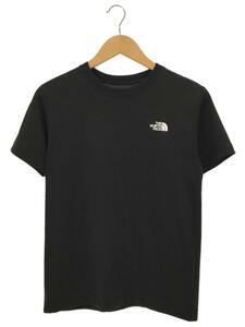 THE NORTH FACE◆S/S BACK SQUARE LOGO TEE/S/ポリエステル/BLK/無地