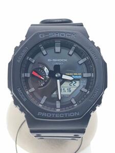 CASIO◆ソーラー腕時計_G-SHOCK/デジアナ/ラバー/BLK/BLK