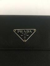 PRADA◆3つ折り財布/レザー/BLK/無地/レディース/M510A/角破れ有_画像3