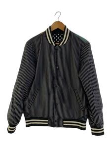 Supreme◆14SS Reversible Varsity Baseball Jacket/M/コットン/BLK/ストライプ