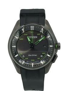 CITIZEN◆クォーツ腕時計/アナログ/ラバー/BLK/BLK/W410-S114187