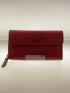 GUCCI◆長財布/レザー/RED/総柄/レディース/449364・1147/マイクログッチシマ