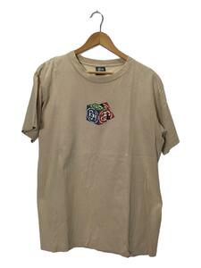 STUSSY◆90s/SSロゴ キューブ/紺タグ/OLD STUSSY/Tシャツ/L/コットン/BEG