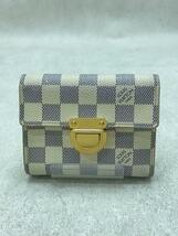 LOUIS VUITTON◆ポルト・フォイユ・コアラ_ダミエ・アズール_WHT/PVC/WHT/総柄/レディース_画像1