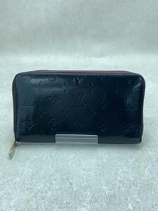 LOUIS VUITTON◆長財布/レザー/BLK/総柄/メンズ