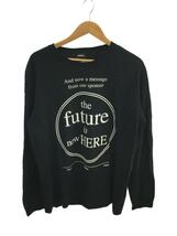 DIESEL◆THE FUTURE IS NOW HERE/長袖Tシャツ/XXL/コットン/ブラック/プリント_画像1