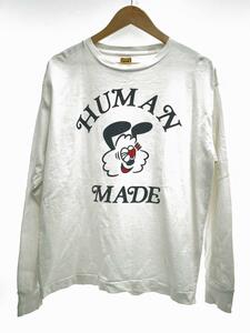 HUMAN MADE◆長袖シャツ/L/コットン/WHT/無地/XX25CS002