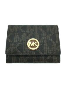 MICHAEL KORS◆カードケース/レザー/BRW/総柄/レディース/35S6GFTD2B/破れあり