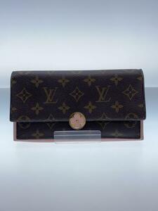 LOUIS VUITTON◆ポルト・フォイユ・フロール_モノグラム・キャンバス_BRW_ローズバレリーヌ/PVC/BRW/レディース