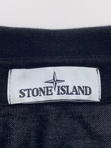 STONE ISLAND◆ワンポイント刺繍/長袖ポロシャツ/長袖シャツ/XL/コットン/ブラック/721521617_画像3