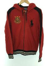 POLO RALPH LAUREN◆ジップパーカー/L/コットン/RED/34413_画像1