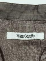 Whim Gazette◆23SS/ラミースタンドカラーシャツ/長袖シャツ/FREE/リネン/GRY/WGZ1031304A0018_画像3