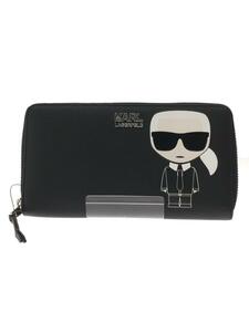 KARL LAGERFELD◆長財布/レザー/BLK/レディース