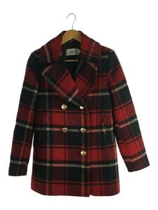 COACH* pea coat /XS/ wool /RED/ check /F56215