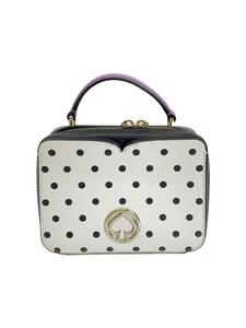 kate spade new york◆ショルダーバッグ/レザー/WHT/ドット