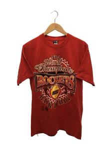 FRUIT OF THE LOOM◆Tシャツ/L/コットン/RED/無地/Houston Rockets/90s