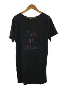 SEE BY CHLOE◆ロゴ/半袖ワンピース/2/コットン/BLK