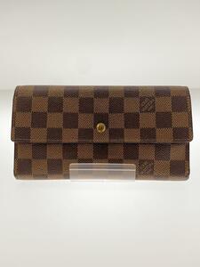 LOUIS VUITTON◆ポルト・トレゾール・インターナショナル_ダミエ・エベヌ_BRW/PVC/BRW/メンズ