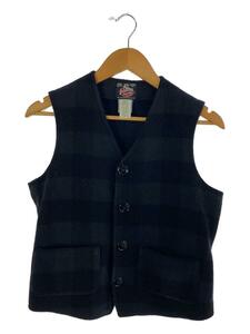 JOHNSON WOOLEN MILLS◆ニットベスト(厚手)/XS/ウール/BLK