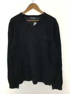 POLO RALPH LAUREN◆セーター(薄手)/XL/ウール/BLK