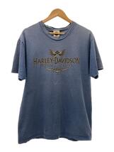 HARLEY DAVIDSON◆Tシャツ/L/USA/コットン/BLU/USA/使用感有_画像1