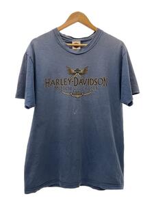 HARLEY DAVIDSON◆Tシャツ/L/USA/コットン/BLU/USA/使用感有