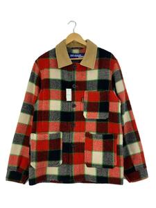 JUNYA WATANABE COMME des GARCONS MAN◆11AW/AD2011/ブルゾンジャケット/アウター/L/ウール/レッド/チェック/WH-J407