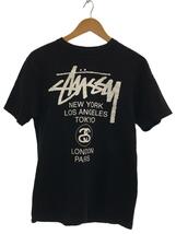 STUSSY◆Tシャツ/M/コットン/BLK/無地_画像1