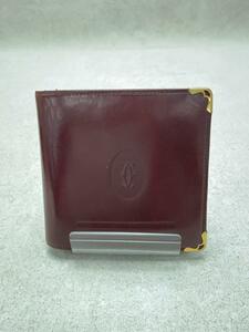 Cartier◆2つ折り財布/レザー/BRD/無地/レディース